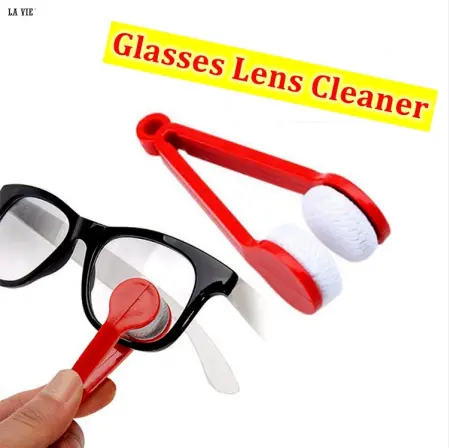 Microfiber Portable Eyeglass Spectacles Sunglass Lens Cleaner Brush Clip Specs Cleaning Tool With Key Hole Microfiber Cloth Handle Reading Glasses. 