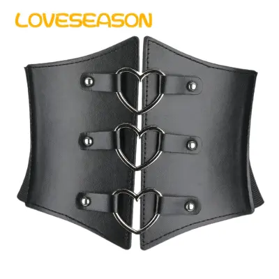 Black Leather Corset Belt for Men