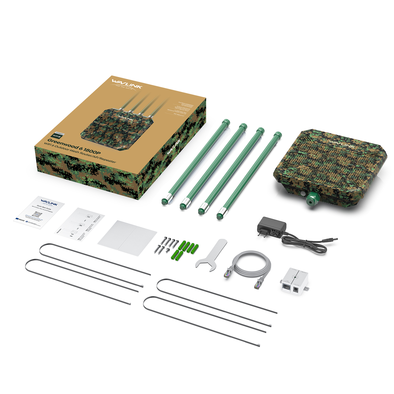 WAVLINK WiFi6 Outdoor Mesh Router/AP/ Dual Band 2.4G+5G AX1800/AX3000 Long Range Extender with 4x8dBi High-gain Antennas. 