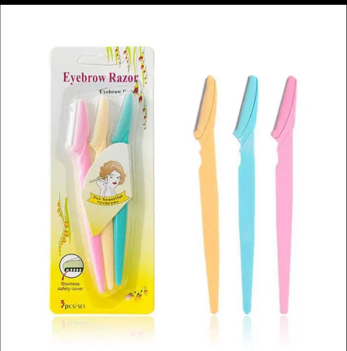 3pcs Colorful Eyebrow Trimmer Hair Razors Women Eyebrow Shaver Hair Removal Makeup Tools