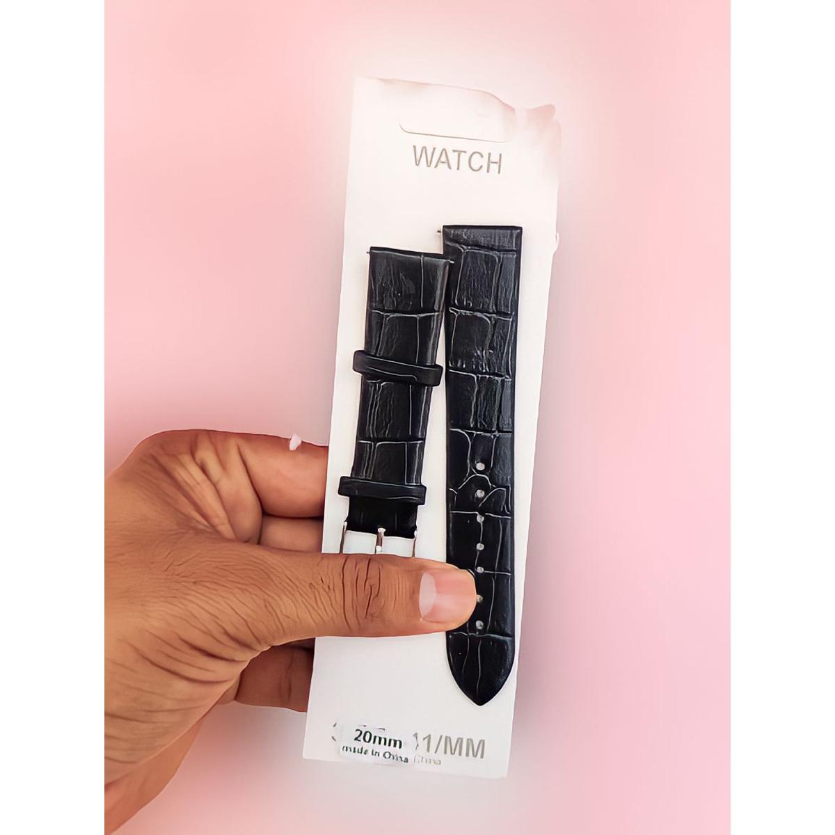 20mm Pure Leather Strap For ,Amazfit- GTS2 mini, GTS 2e, BIP, Bip U, Bip U pro, Verge,  Haylou - RS4, LS02, No.1 DT-102, Mibro - Mibro Air, Mibro Color, Mibro lite Zeblaze ares, GTR, GTS, GTS 2, GTS Pro, Zeblaze vibe Lite, zeblaze Crystal 3,
