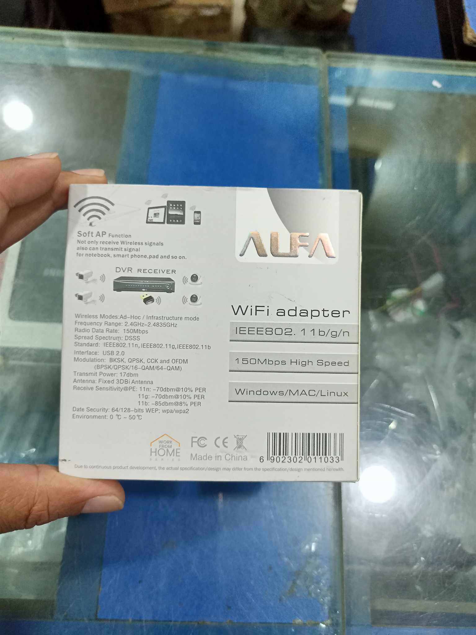 ALFA W -103 -Wi-Fi Adapter EEE802.11/B/G/N soft AP WiFi Utility receiver -plag & play  with  1 year warranty. 