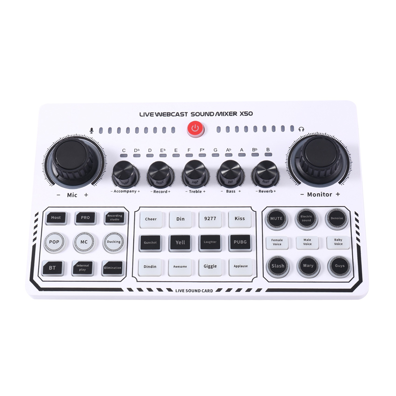X50 Professional Recording Studio Sound Cards USB Sound Card Live Broadcast Audio Mixer Interface Ound Card Sound Card for Live Broadcast. 