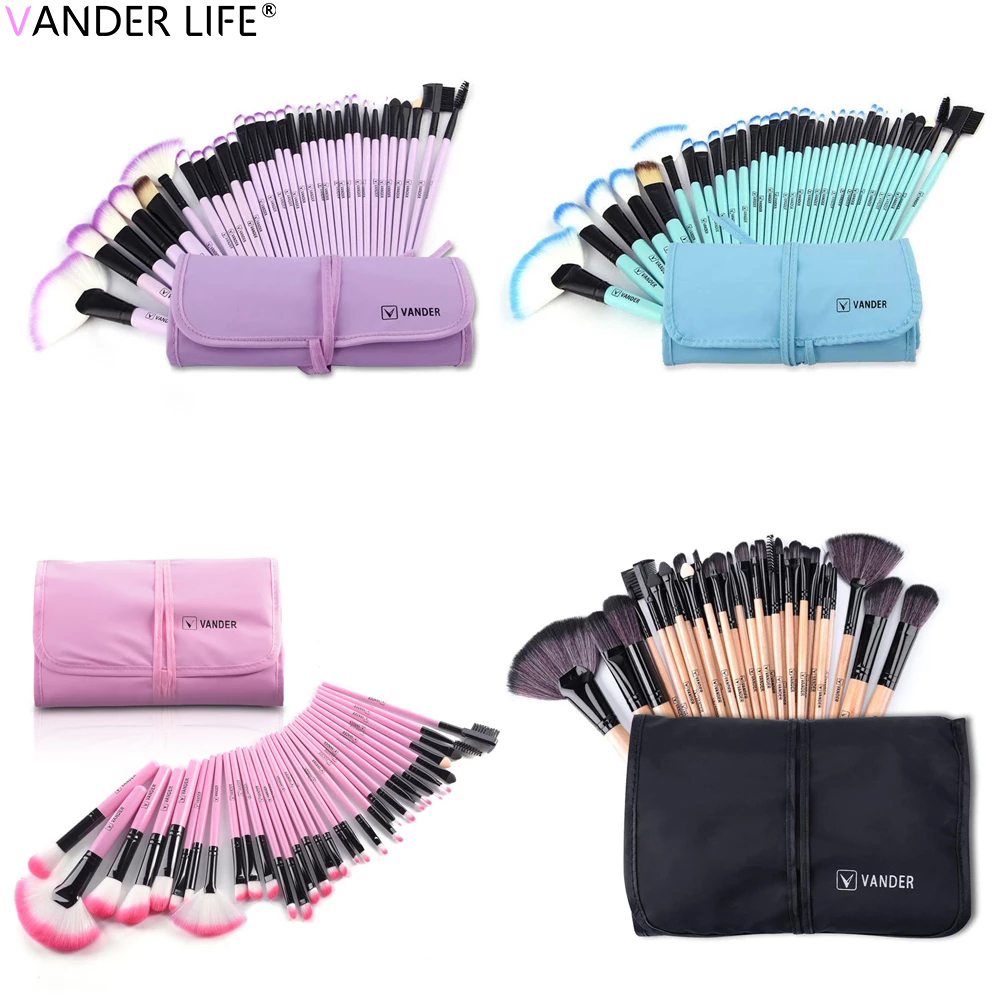 VANDER LIFE Makeup Brushes Set 32 Pcs Professional Foundation Powder Contour Eyeshadow Blending Make up Brush Multiple Colour