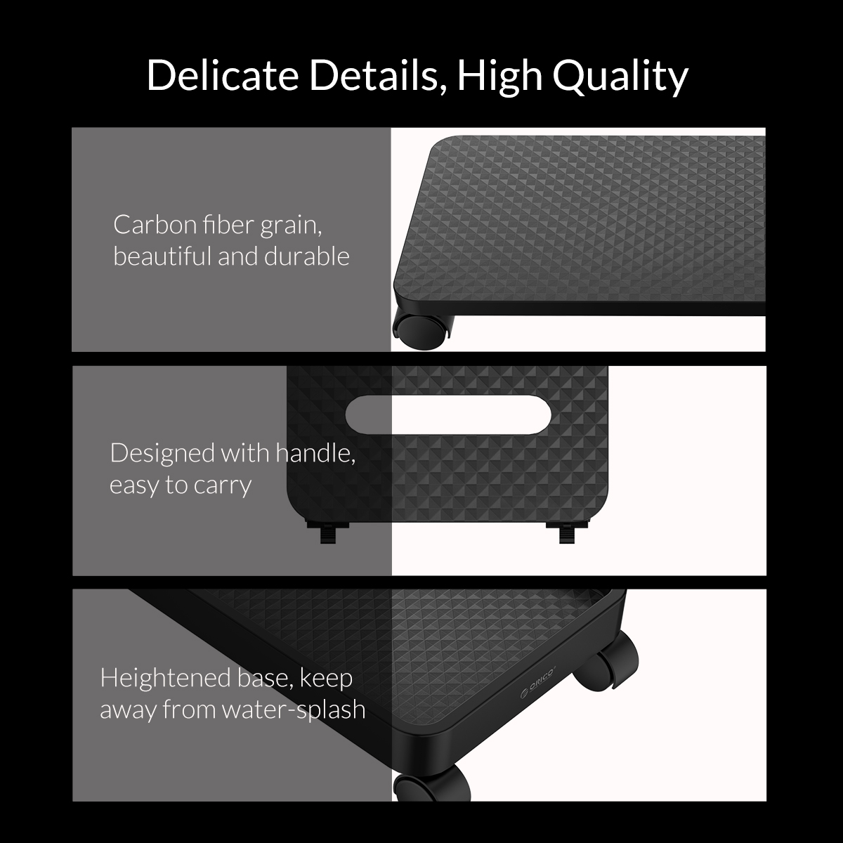 ORICO CPB1 Computer Host Bracket with Wheels. 