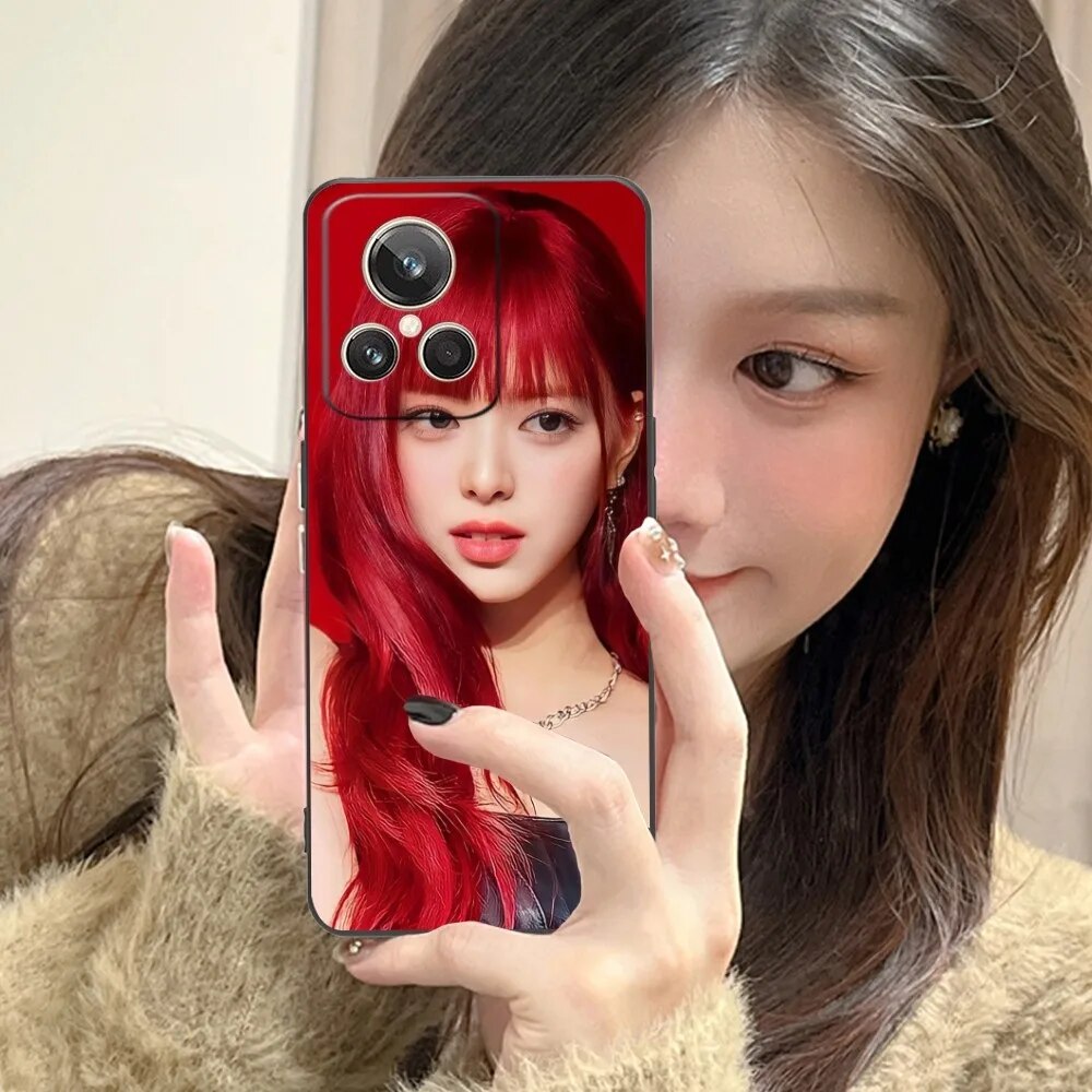 KPOP ITZY Yuna Mobile Cell Phone Case for Realme GT 2 9i 8i 7i Pro X50 X2 C35 C21 C20 C11 C3 Black Soft Phone Cover Funda. 