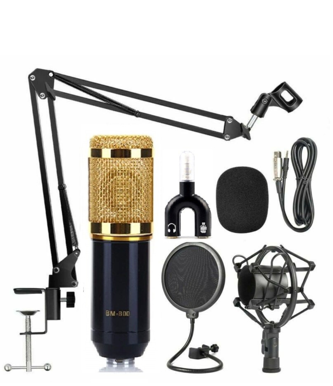 Condenser Microphone Full Studio Setup - BM 800 Mic Condenser Microphone For Studio Recordng or Youtuber. 