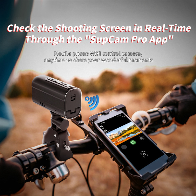 5K Action Camera Motorcycle Helmet Camera Anti Shake Riding Bike Drive Recorder WiFi Sport DV Camera with LED Light Easy Install Easy to Use. 