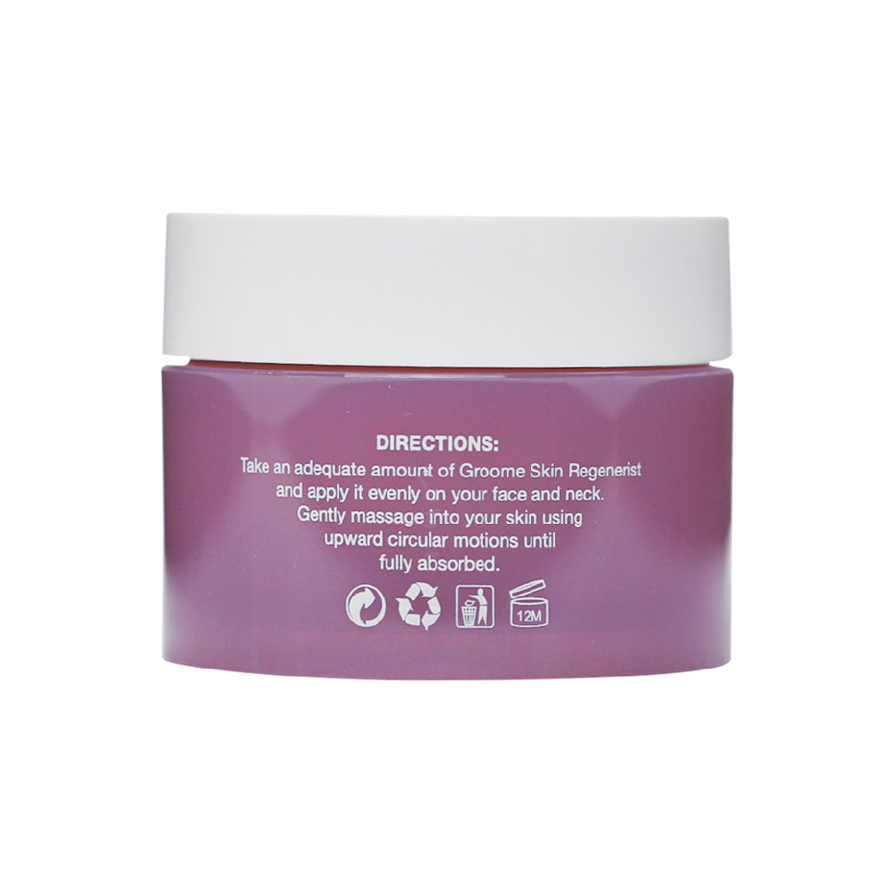 Groome Skin Regenerist Brightening & Moisturizing lightweight soft finish bright skin day/night cream collagen boost deep hydration anti-aging. 