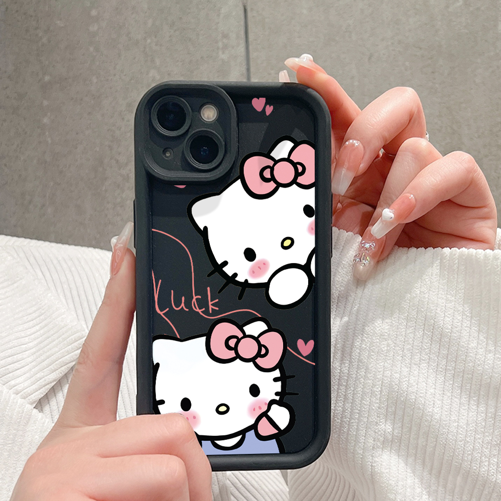 TA for Samsung A05S Back Cover Soft Square Hello Kitty Pattern Cases Silicone Camera Protection Phone Case. 