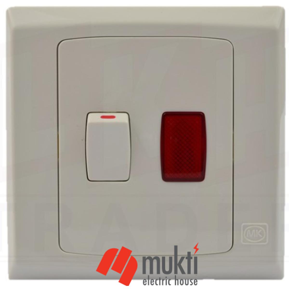 MK Made in Singapore SLIMLINE PLUS 20A DP Small Rocker Switch Geyser Water Heater Socket