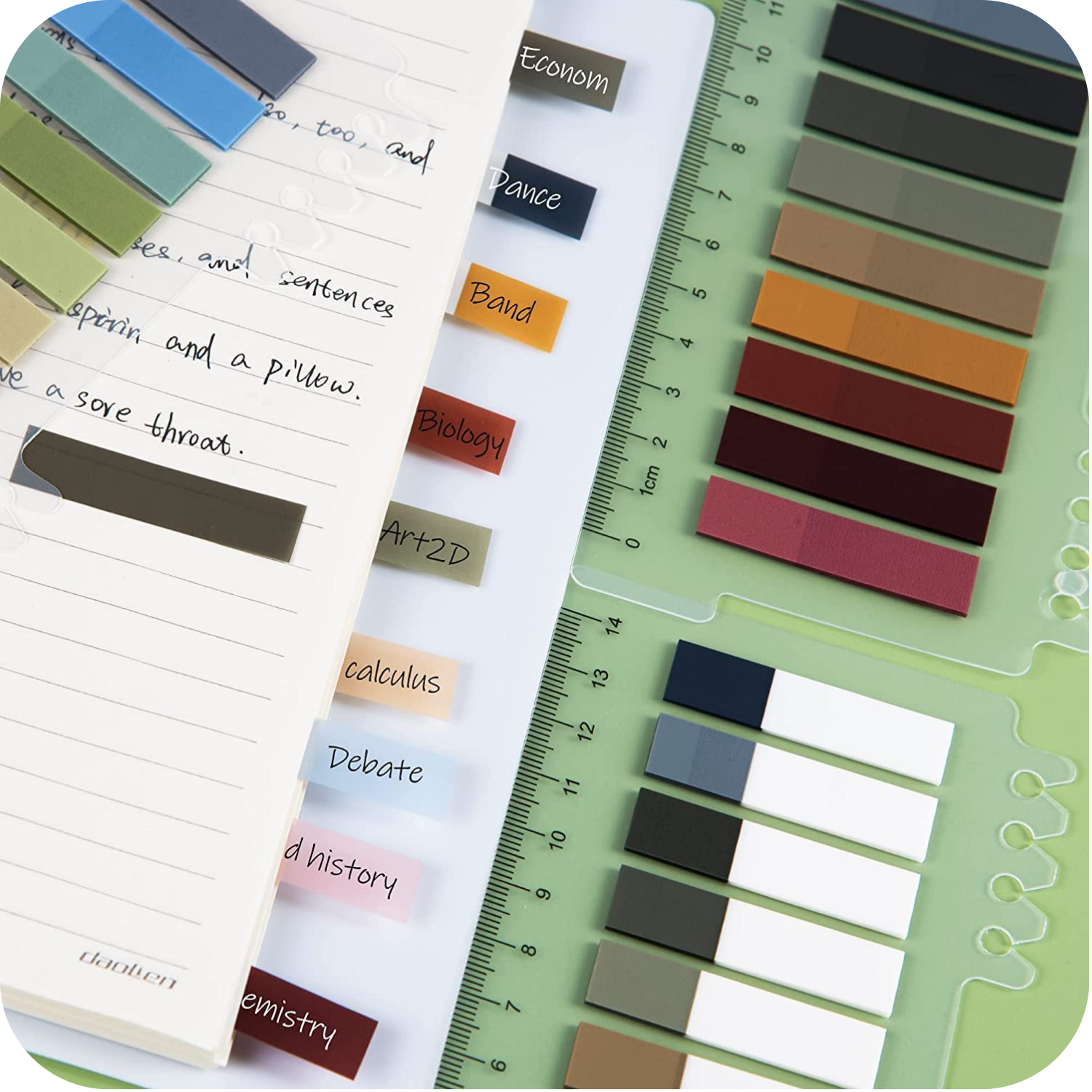 Morandi European 200 Tabs and Transparent Sticky Notes