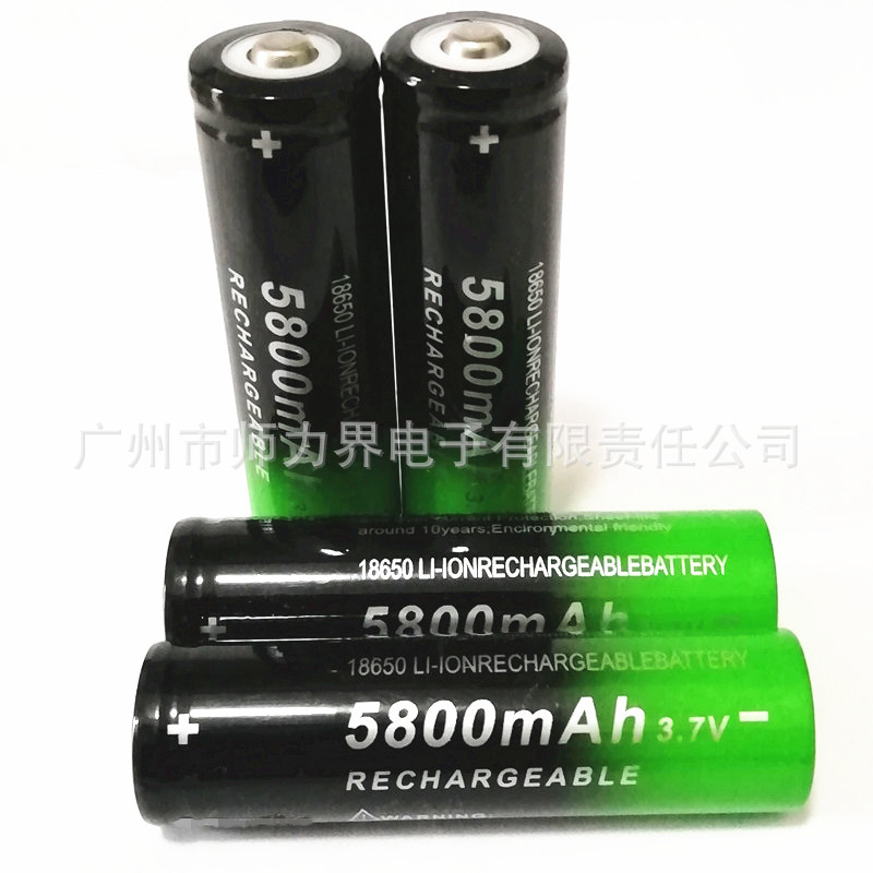 18650 5800MAH 3.7V lithium battery Pointed flat head flashlight rechargeable battery Camping light battery. 
