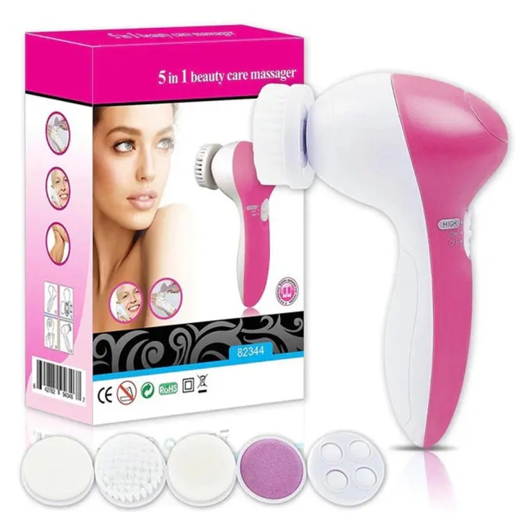 5 in 1 Facial Cleansing Brush- Face Spin Brush Set, Deep Cleansing, Gentle Exfoliating, Removing Blackheads, Massaging, Face and Body