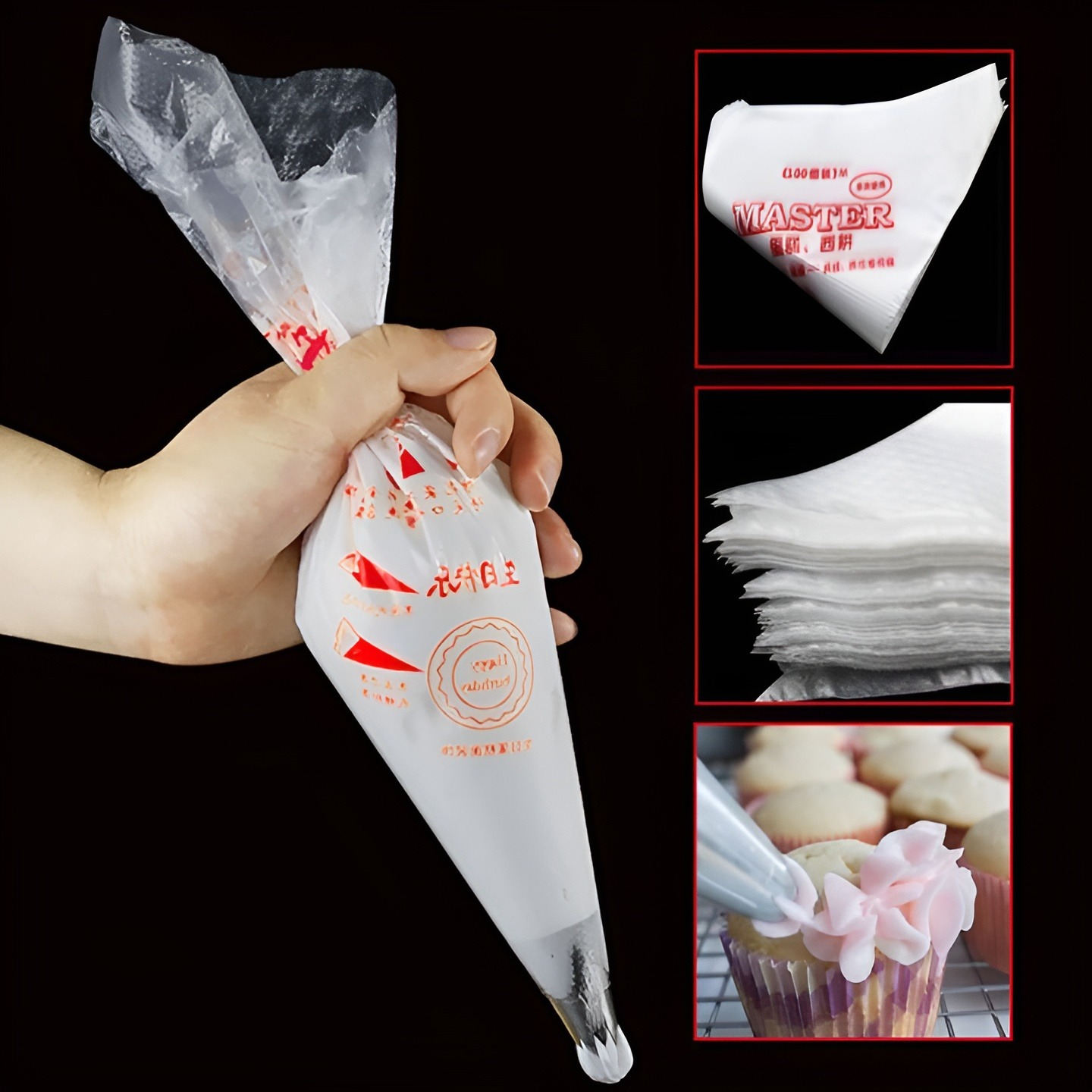 10pcs Plastic Disposable Piping Bags Cake Cream Decorating Daraz