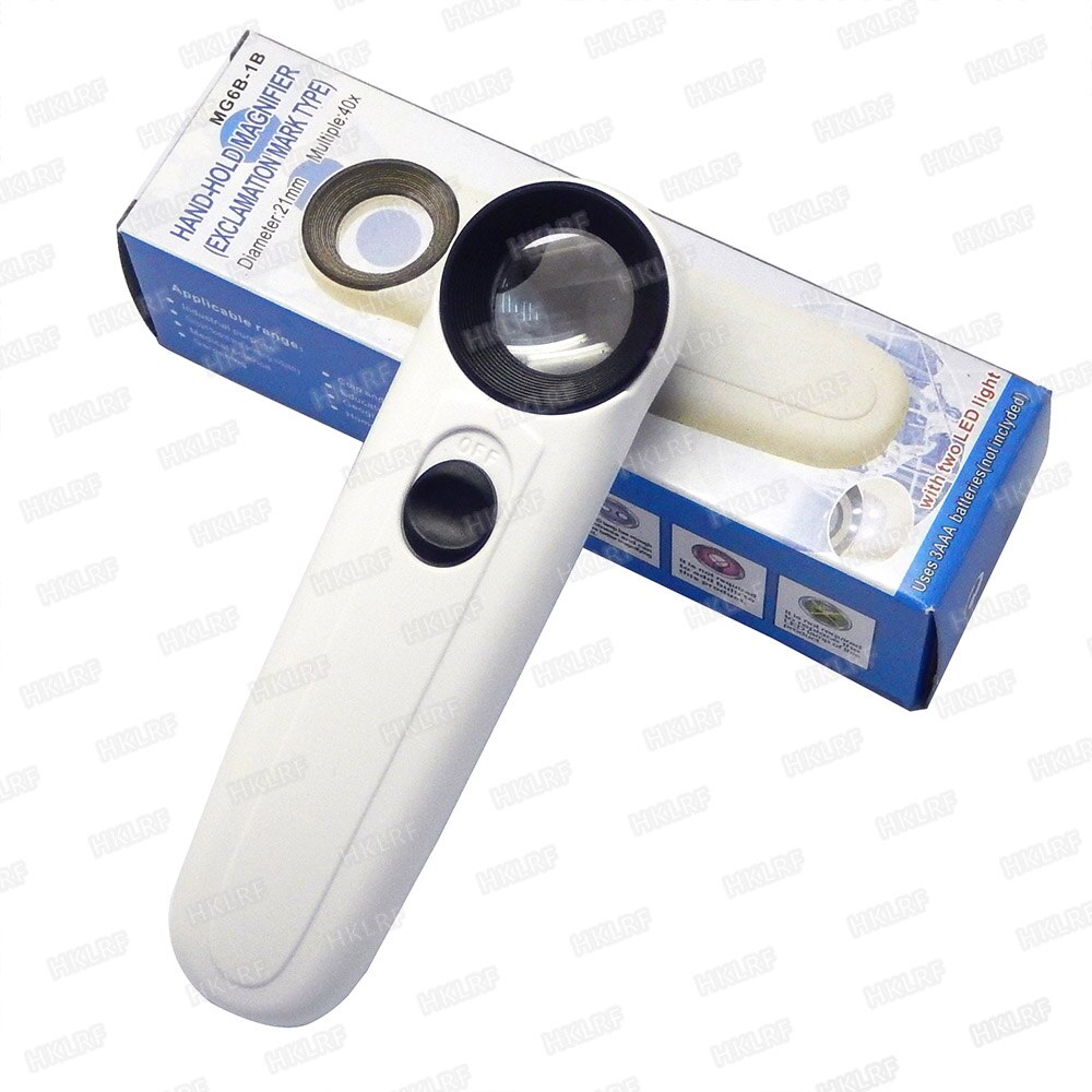 【happy one】Magnifying Glass 40X Handheld Magnifier Loupe Lens 21mm MG6B-1B Microscope Lapop Magnifying Tools. 