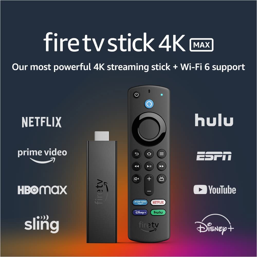 Amazon Fire TV Stick 4K Max streaming device Wi-Fi 6, Alexa Voice Remote  (includes TV controls)