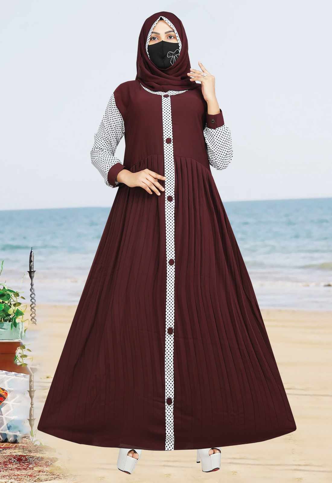 Print simple borka only for hijab girls online new collection. 