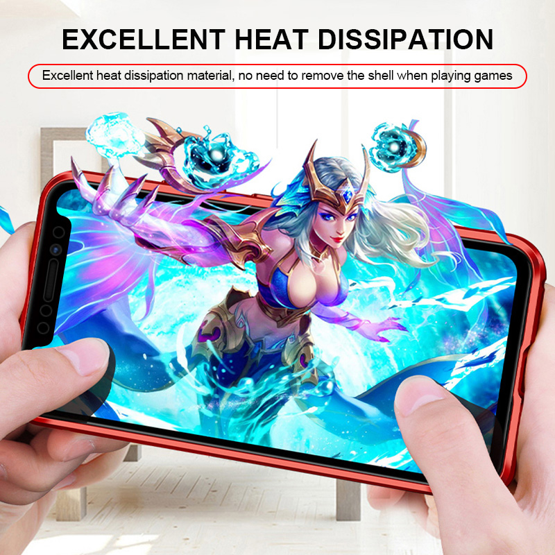 Magnetic Case 360 Full Body Protective Double Side Tempered Glass Magnetic Metal Case For Apple iPhone X XS XSMax XR  Front Back Glass 9H cases for  iPhone 6 7 8 Plus  Se 2020 metal bumper shell coque. 