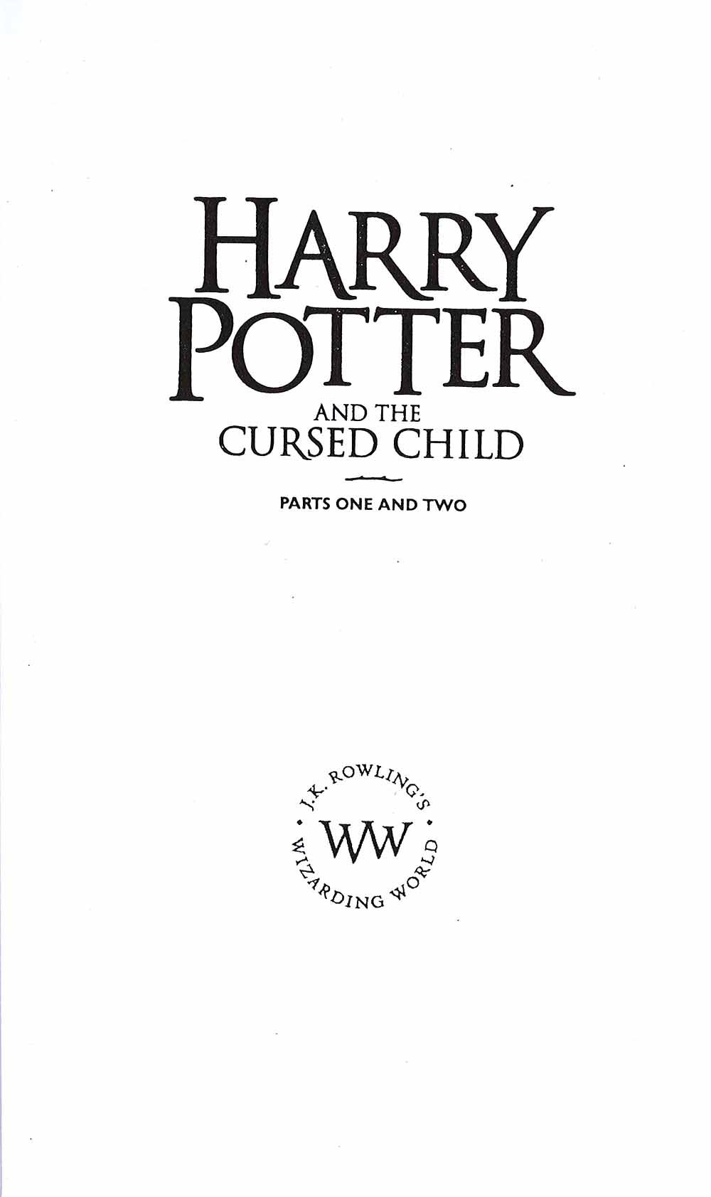 Harry Potter and the Cursed Child Parts One And Two. 