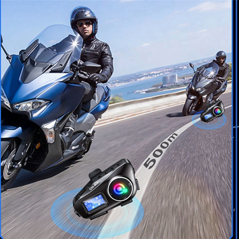 FORIDE Q58 Max Motorcycle Helmet Bluetooth Intercom IP65 Waterproof Intercom Distance 500m Multi-Scene Mixed Music Sharing. 