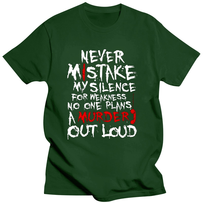 Never Mistake My Silence For Weakness Slogan Mens T-Shirt - Dexter Emo. 