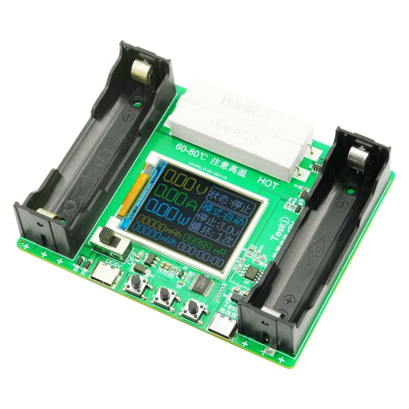 18650 Lithium Battery Capacity Tester Battery Tester Module MAh MWh Type C Digital Battery Power Detector Module 18650 Battery Tester