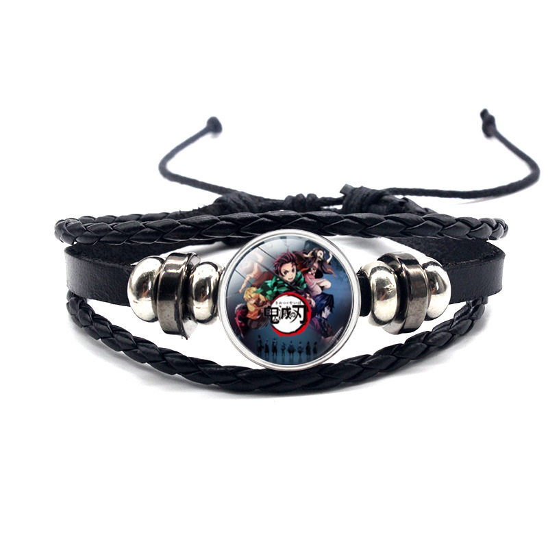 European and American cross-border hand-woven ghost blade time gem adjustable bracelet bracelet animation cowhide. 