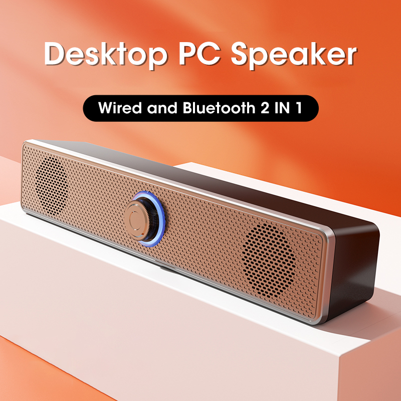Desktop PC Speaker With Microphone Computer Speakers Bluetooth Wired Mic 4D Surround AUX Soundbar Stereo Subwoofer Sound Bar. 
