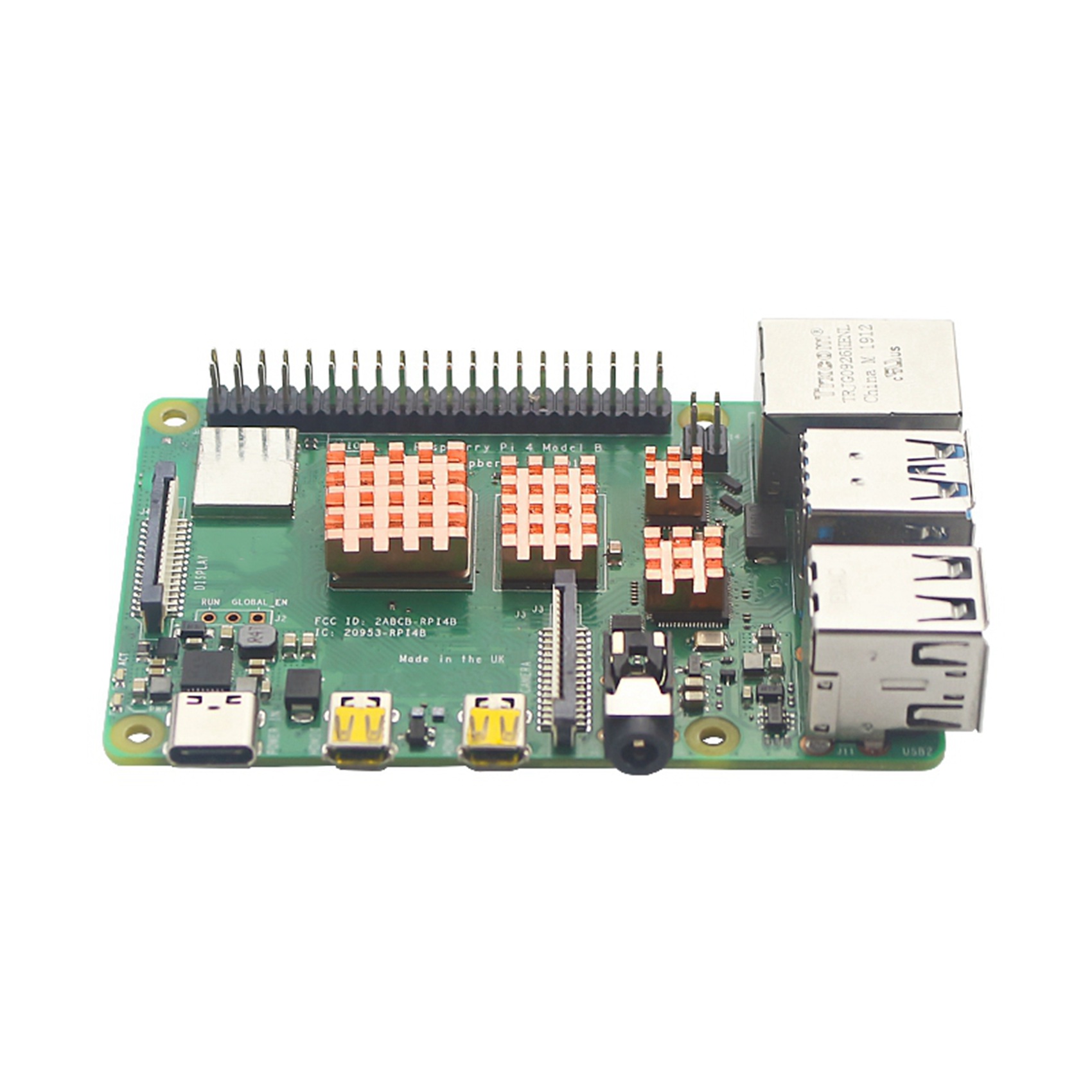 4Set Heat Sink Metal Copper Heatsink Passive Cooling Pad Heat Dissipation Radiator for Raspberry Pi 4 Model B. 