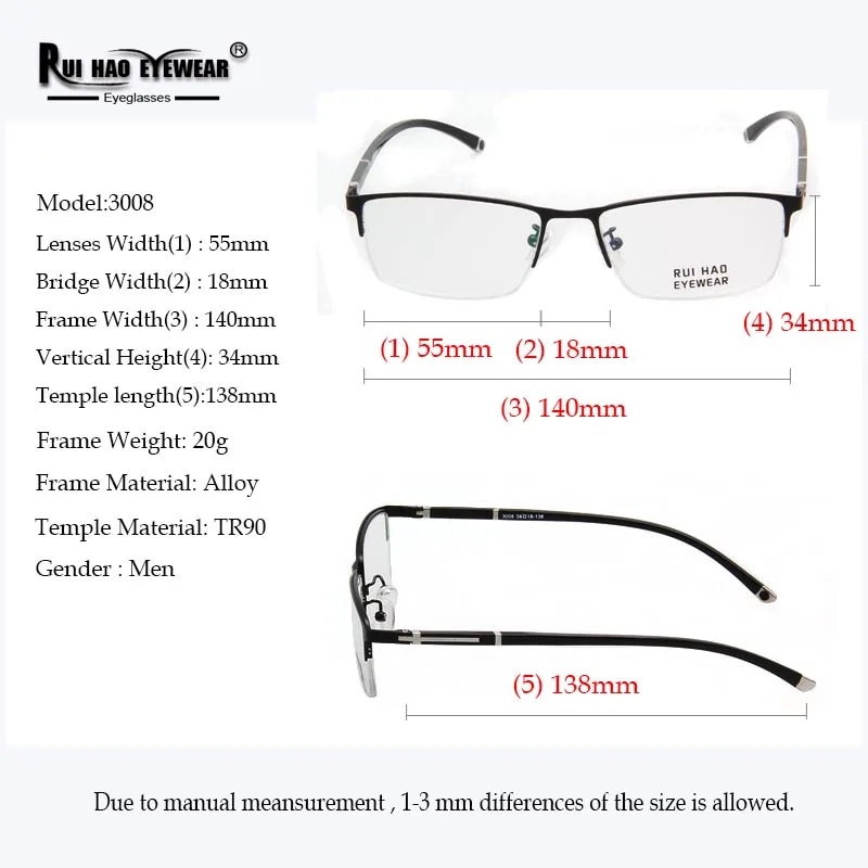 Customize Glasses Prescription Eyeglasses Rectangle Glasses Frame Fill Myopia Lenses Recipe Progressive Spectacles. 