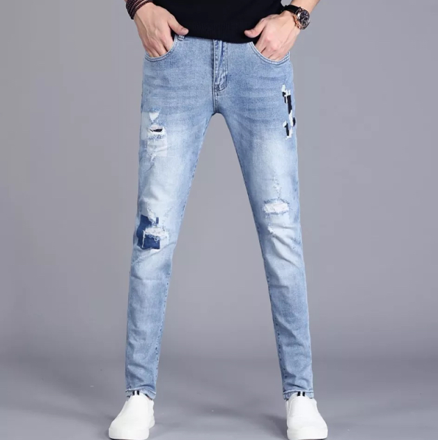 ripped sky blue jeans