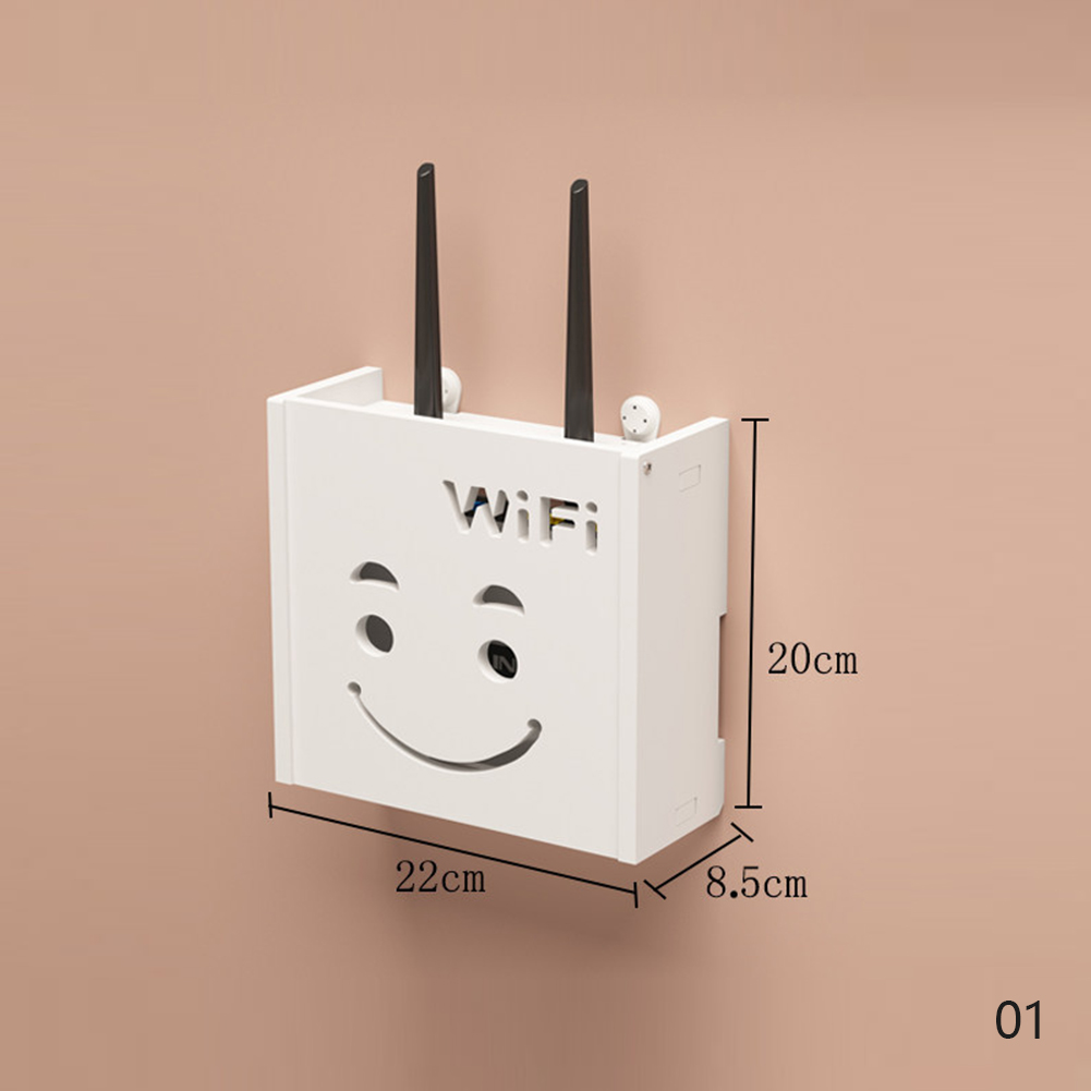 Wireless Wifi Router Storage Box Wall Hanging PVC Panel Shelf Plug Board Bracket Cable Storage Organizer Home Decor. 