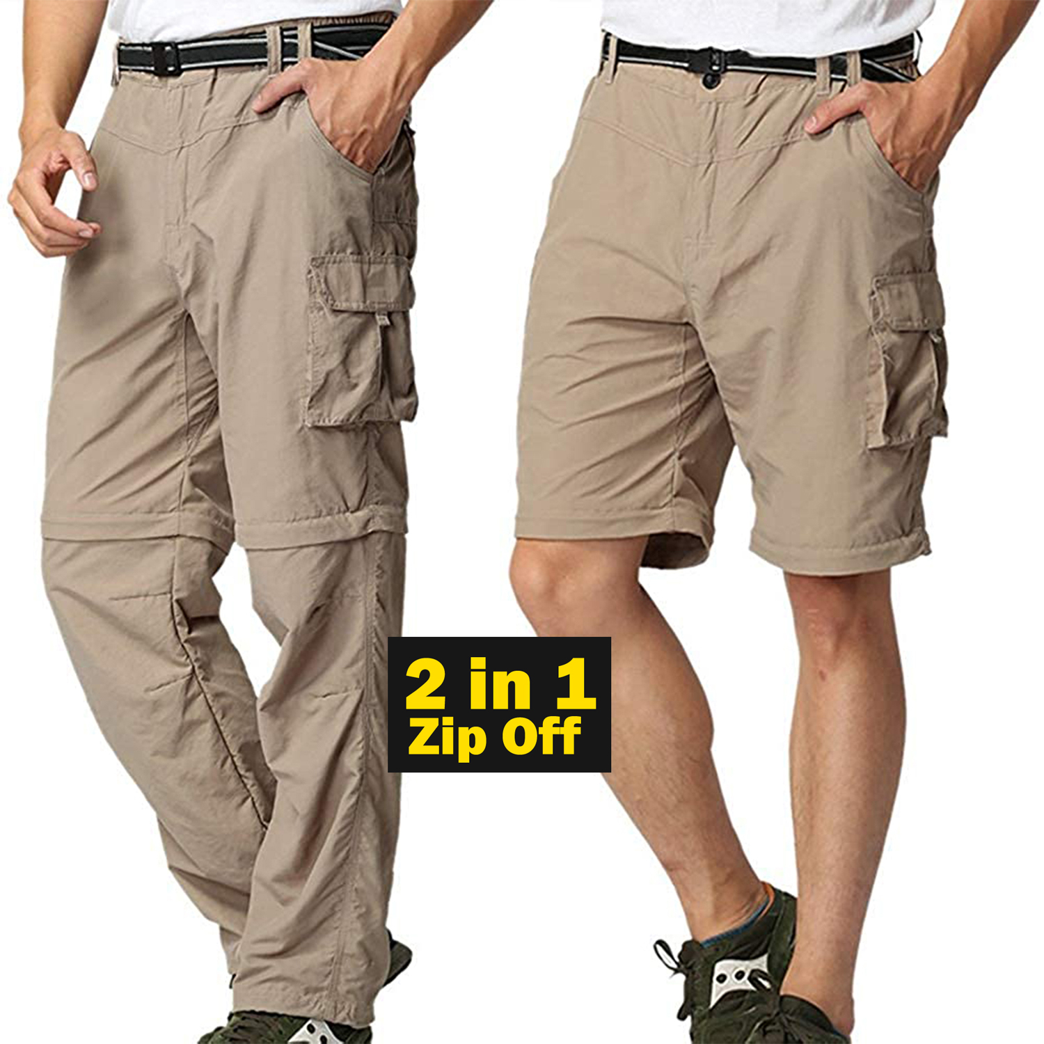 mens zip off cargo trousers