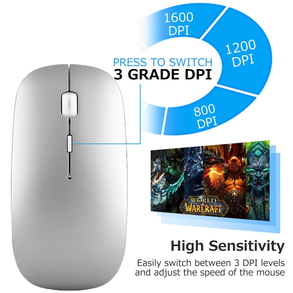 Bluetooth Keyboard Mouse Combo Ultra-Slim Mute Keycap Wireless Bluetooth Mouse Mice for Mac iPad iPhone iOS Android Windows. 
