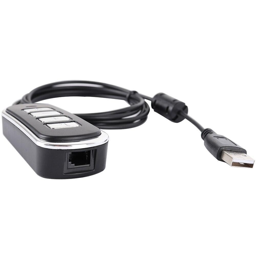 RJ9 Modular Socto USB Adapter Cable with Mute Switch and Volume Control for Headset to PC for Skype Chat. 