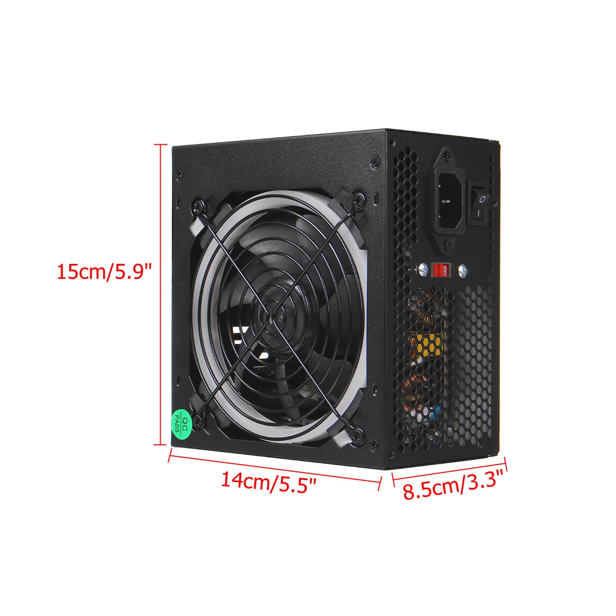 Conventional 800W Power Supply with 120mm LED Cooling Fan 24 Pin PCI SATA ATX 12V Computer Power Supply for Mainframe Computers PC. 