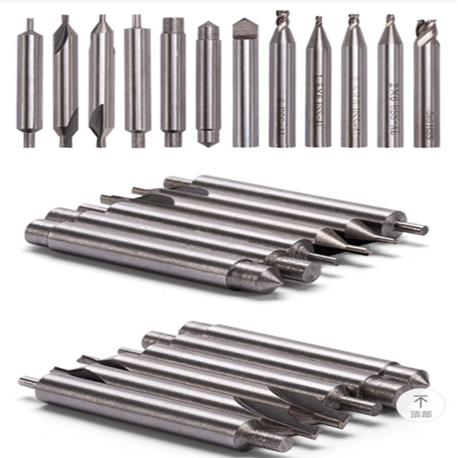 Qiunery Milling Cutter Drill Bit Set, High Hardness Sleeve Vertical Spare Parts Tool, High Speed Steel Milling Cutter Drill Bit Set For Vertical Machine, Key Machine. 