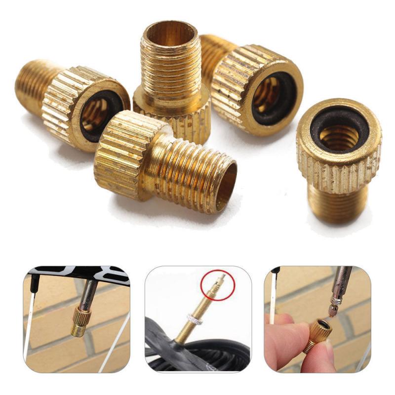 5PCS Valve Adapter Pump Convert Presta To Schrader Copper Valve Adaptor Wheels Gas Nozzle Tube Tool Bike Bicycle Accessories. 
