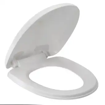 White Round Padded Toilet Seat Soft Comfort Standard Bathroom