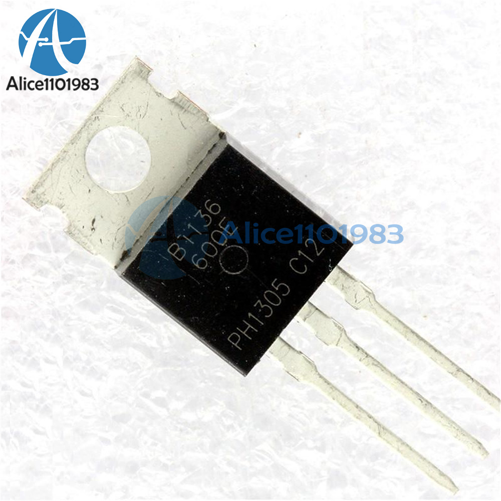 2Pcs- BT136-600D BT136 TRIAC 4A 600V Three Terminal TO-220 Electronics Components Parts Electrical Circuitry & Parts. 