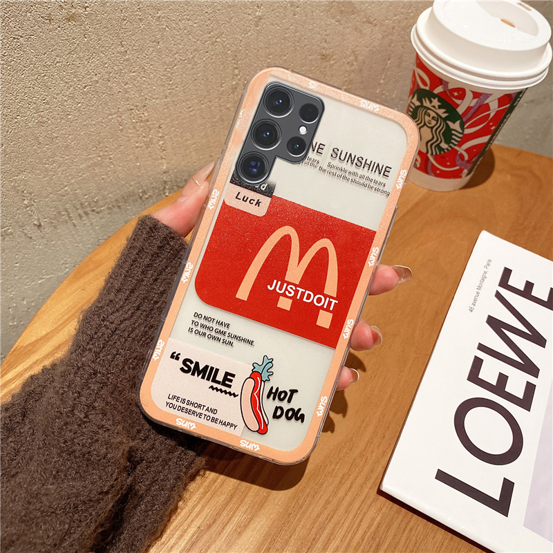 For Samsung Galaxy S24 Ultra S24 Plus Case Cartoon Hamburger Coffee Pattern TPU Soft Fashion Shockproof Transparent for Galaxy S24 Plus S24 Ultra Back Cover. 
