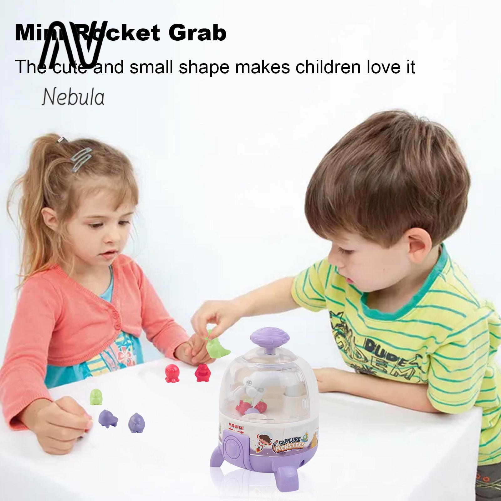 Nebula Supreme Doll Grabber Machine Interactive Rocket Claw Machine Toy with 6 Figurines Diy Sticker Set Fun Arcade Game for Kids Perfect Gift for Boys Girls Improve Hand-eye Coordination. 