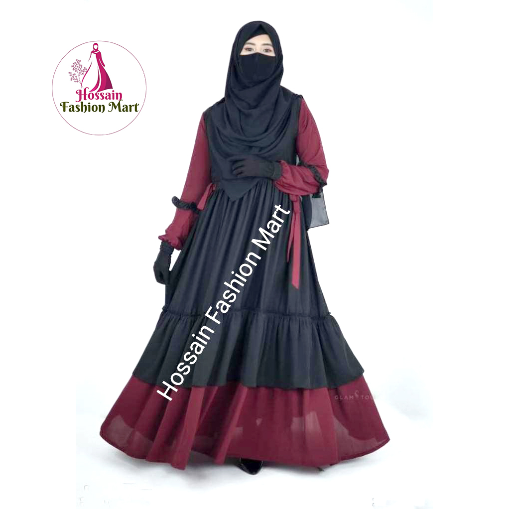 Premium Quality Abaya Gown Burqa with a Large Hijab For Women Muslim Outerwear. 