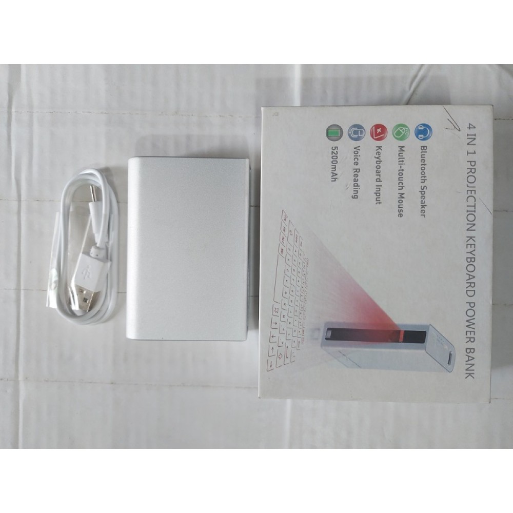 Mini Bluetooth Virtual Projector Laser Keyboard With 5200mAh Power Bank. 
