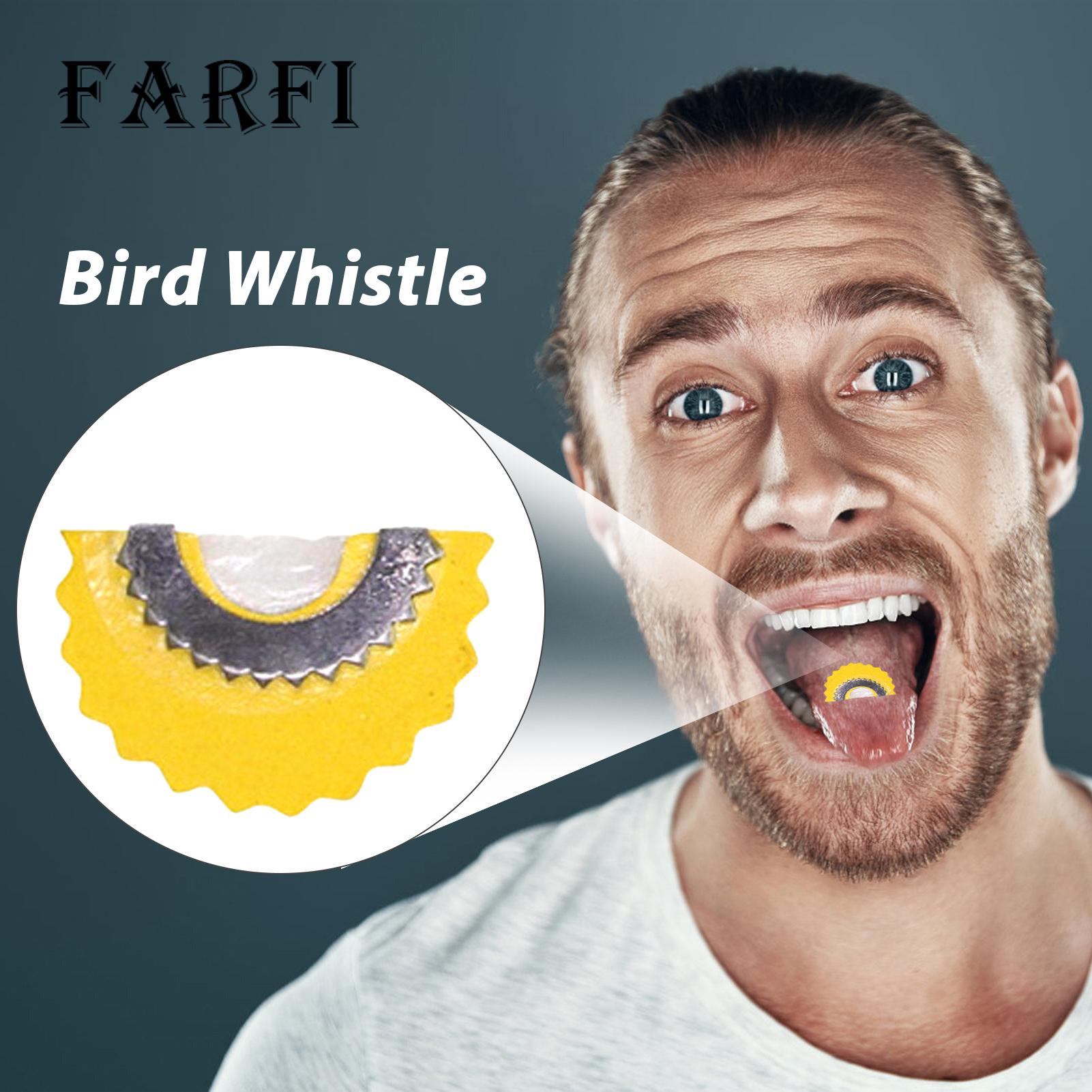 Easy to use: Just place the whistle on your tongue with the half-moon facing out, moisten it in your mouth, then push it to the roof of your mouth and say "chip," "shore," or "chick-a-chick" etc. word. 