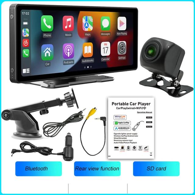 BQCC 10.26 Inch Portable Wireless Carplay Screen HD Rear Reversing Camera Car Radio DVR MP5 Multimedia Video Player Android Auto. 