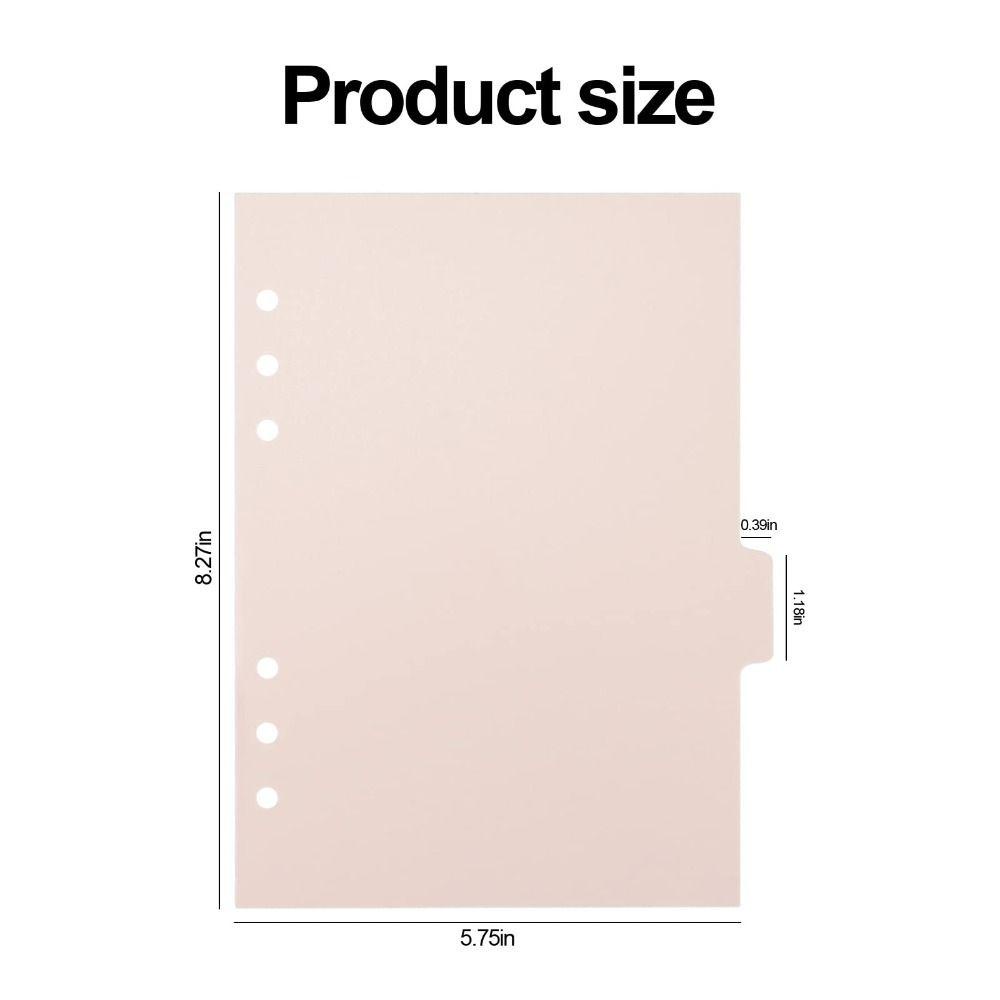MAG 6 PCS Binder Divider, A5 6 PCS Index Page Tabs, Planner Pink 6 Ring Plastic Binder Index Dividers Home. 