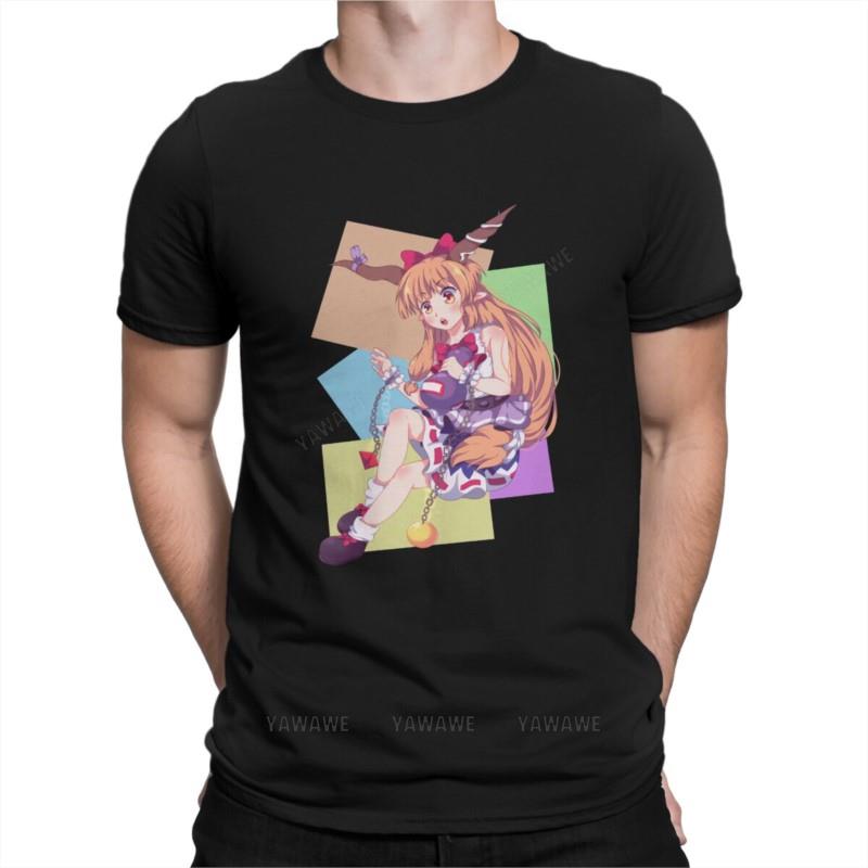 Touhou Project Game Newest TShirt for Men Suika Round Collar Pure Cotton T Shirt Distinctive Gift Clothes Streetwear. 