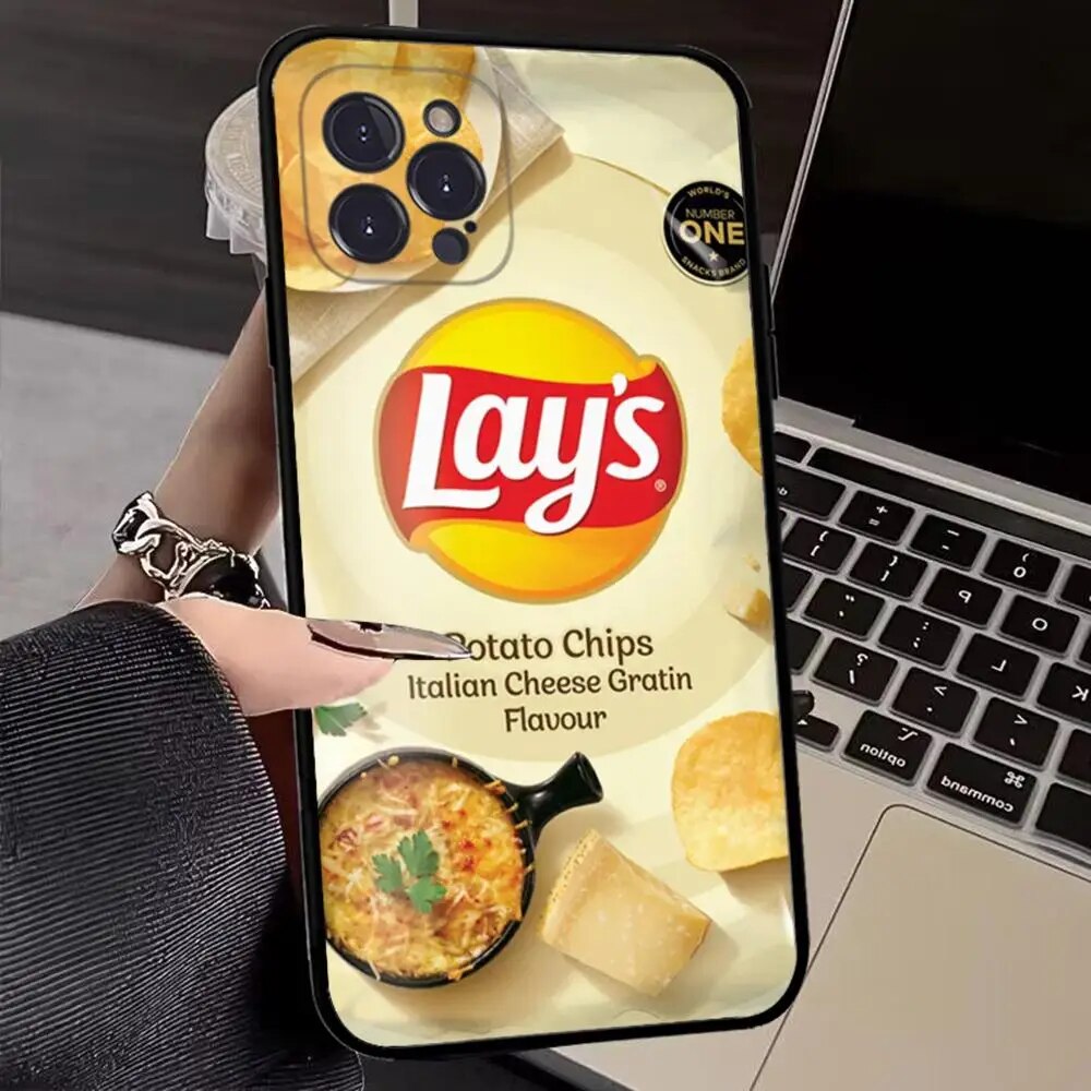 Snack Food Potato L-Lay'S Phone Case for iPhone 15 8 7 6 6S Plus X SE 2020 XR XS 14 11 12 13 Mini Pro Max Mobile Case. 